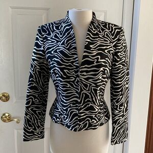 Talbots zebra silk/ wool blend short jacket